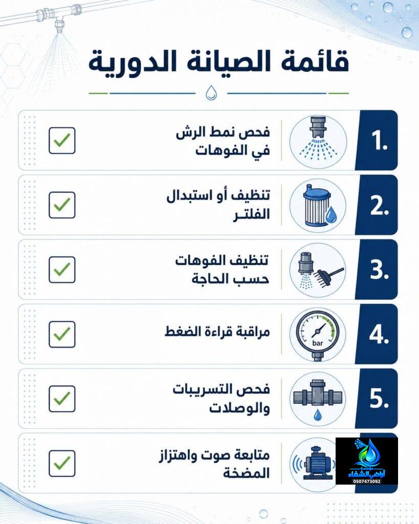 مقارنة بصرية بين أنظمة رذاذ وضباب لمواقع صغيرة ومتوسطة وكبيرة باختلاف حجم الشبكة والمعدات